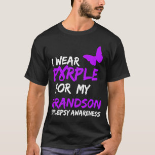 Epilepsy I Wear Purple For My Grandson Ribbon T-Shirt