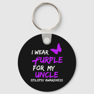 Epilepsy I Wear Purple For My Uncle Ribbon  Keychain