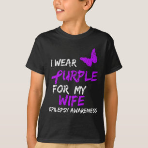 Epilepsy I Wear Purple For My Wife Ribbon T-Shirt