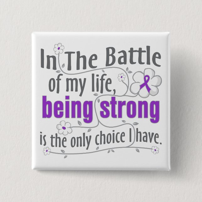 Epilepsy In The Battle 2 Inch Square Button (Front)