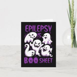 Epilepsy is Boo Sheet Purple Boos Funny Halloween  Card