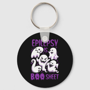 Epilepsy is Boo Sheet Purple Boos Funny Halloween Keychain