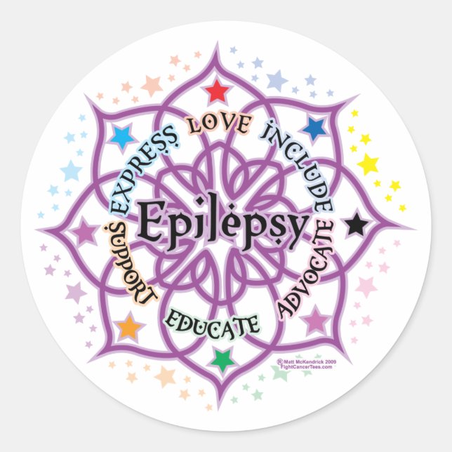 Epilepsy Lotus Classic Round Sticker (Front)