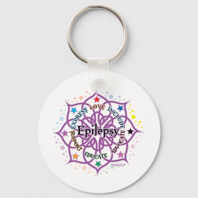 Epilepsy Lotus Keychain (Front)