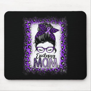 Epilepsy Mom Messy Bun Epilepsy Awareness Purple R Mouse Pad