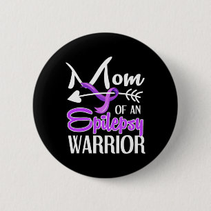 Epilepsy Mom  Purple Ribbon Awareness  Mother 2 Inch Round Button