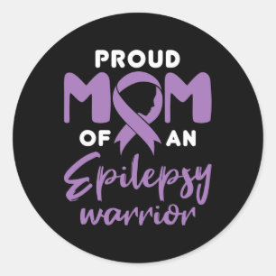 Epilepsy Mom Seizure Awareness Proud Mom of Epilep Classic Round Sticker