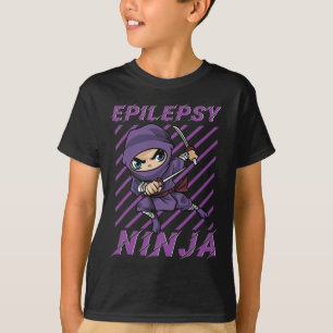 Epilepsy Ninja Purple Ribbon Seizures Awareness Co T-Shirt