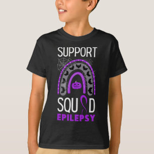 Epilepsy Purple Awareness Ribbon Squad Halloween H T-Shirt
