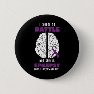 Epilepsy Purple Epileptic Brain Day Epilepsia  2 Inch Round Button