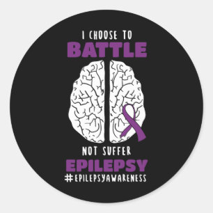 Epilepsy Purple Epileptic Brain Day Epilepsia  Classic Round Sticker