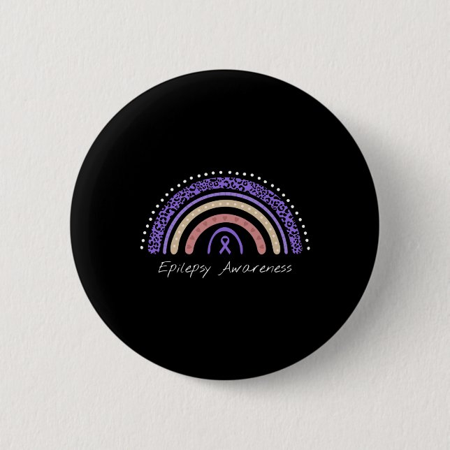 Epilepsy Rainbow Epilepsy Awareness  2 Inch Round Button (Front)