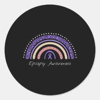Epilepsy Rainbow Epilepsy Awareness  Classic Round Sticker