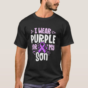 Epilepsy Ribbon I Wear Purple For My Son Gift Awar T-Shirt