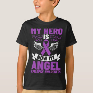 Epilepsy Ribbon My Hero Is Now My Angel Epilepsy A T-Shirt