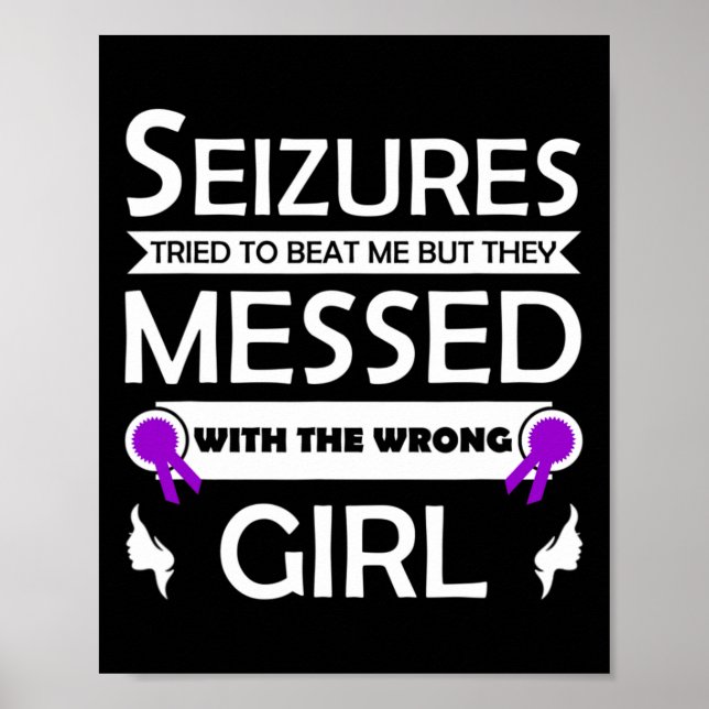 Epilepsy Seizure Awareness Epileptic Disorder Purp Poster (Front)
