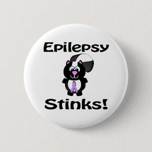 Epilepsy Stinks Skunk Awareness Design 2 Inch Round Button