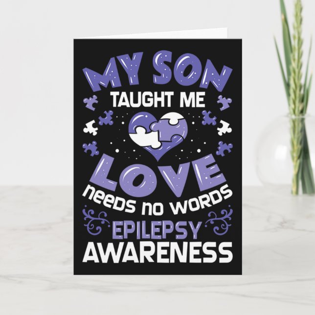 Epilepsy Support - Epileptic Awareness Son  Card (Front)