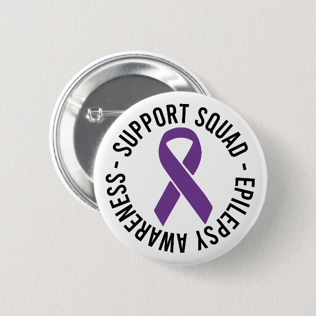 Epilepsy Support Squad Awareness Gift 2 Inch Round Button (Front & Back)