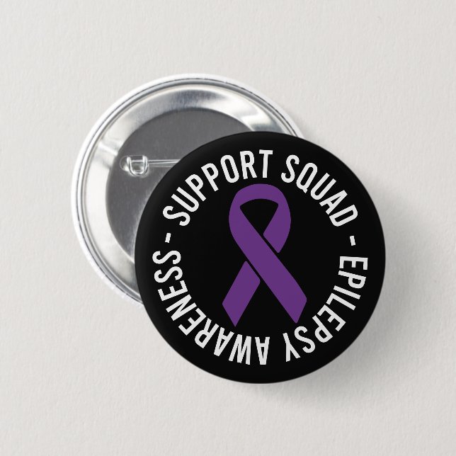 Epilepsy Support Squad Awareness Gift 2 Inch Round Button (Front & Back)