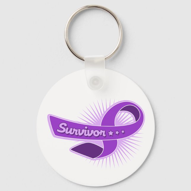 Epilepsy Survivor Ribbon Keychain (Front)