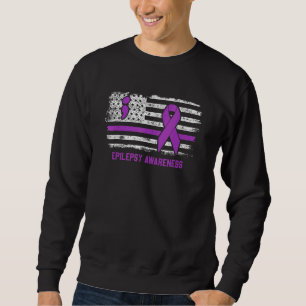 Epilepsy Warrior American Flag Epilepsy Awareness Sweatshirt