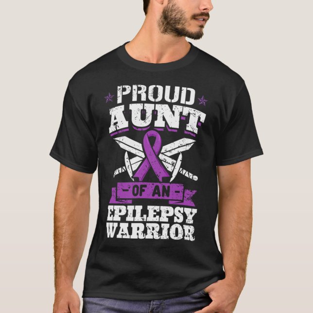 Epilepsy Warrior Aunt Epileptic Seizure Disorder A T-Shirt (Front)