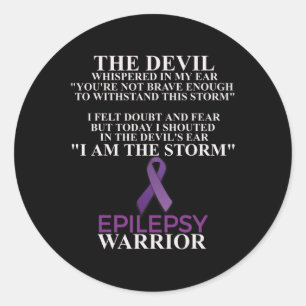 Epilepsy Warrior Awareness Christian Faith  Classic Round Sticker