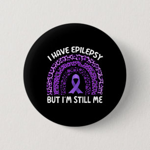 Epilepsy Warrior Awareness Purple Ribbon Leopard R 2 Inch Round Button