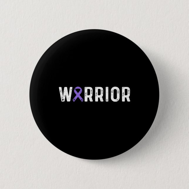 Epilepsy Warrior Awareness Purple Ribbon Men and W 2 Inch Round Button (Front)