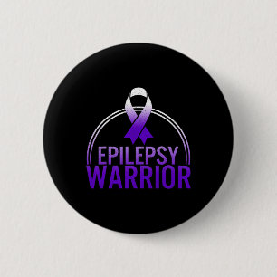 Epilepsy Warrior Awareness Seizure Support Purple  2 Inch Round Button