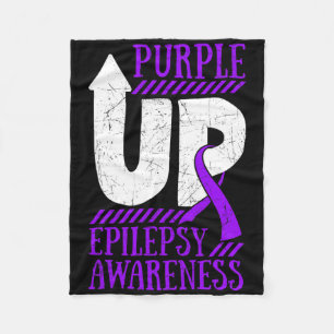 Epilepsy Warrior Day Epileptic Ribbon Epilepsia Pu Fleece Blanket