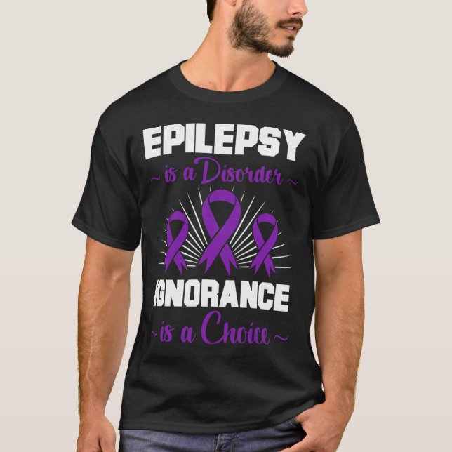 Epilepsy Warrior Epileptic Day Purple Ribbon Epile T-Shirt (Front)