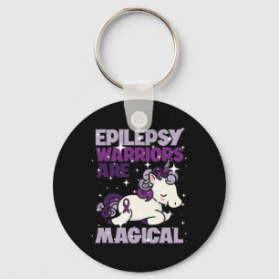 Epilepsy Warrior Epileptic Day Purple Unicorn Love Keychain