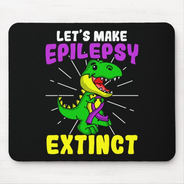 Epilepsy Warrior Epileptic Extinct Dinosaur Seizur Mouse Pad (Front)