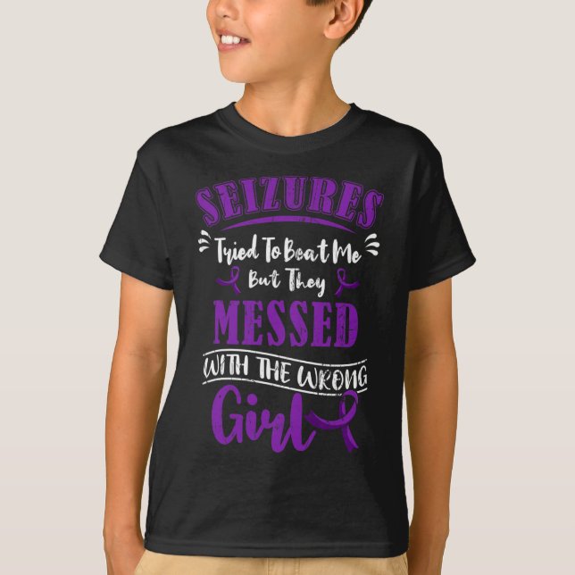 Epilepsy Warrior Epileptic Girl Seizure Disorder A T-Shirt (Front)