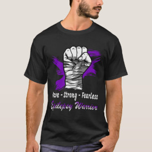 Epilepsy Warrior Fighter Purple Ribbon Epilepsy Su T-Shirt