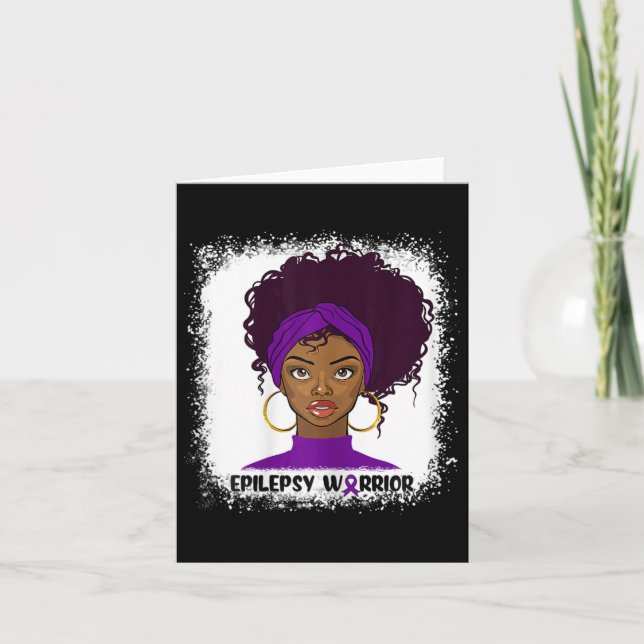 Epilepsy Warrior Fighter Support Epilepsy Awarenes Card (Front)