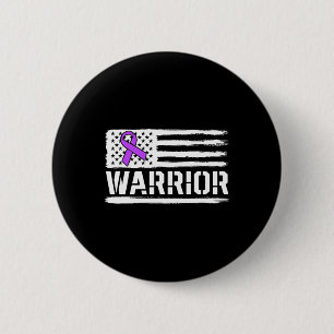 Epilepsy Warrior Gift Purple American Flag Awarene 2 Inch Round Button