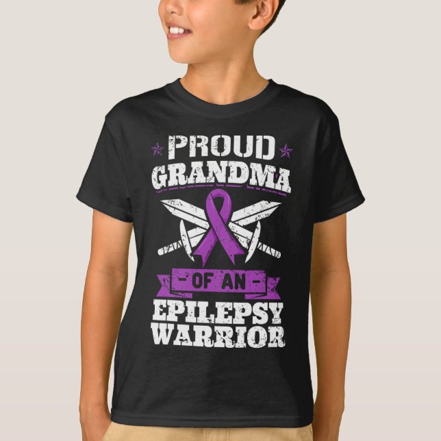 Epilepsy Warrior Grandma Epileptic Seizure Disorde T-Shirt (Front)