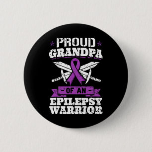 Epilepsy Warrior Grandpa Epileptic Seizure Disorde 2 Inch Round Button