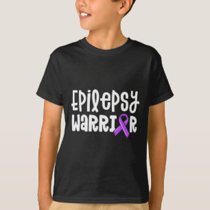 Epilepsy Warrior Kids Purple Ribbon Awareness Wome T-Shirt