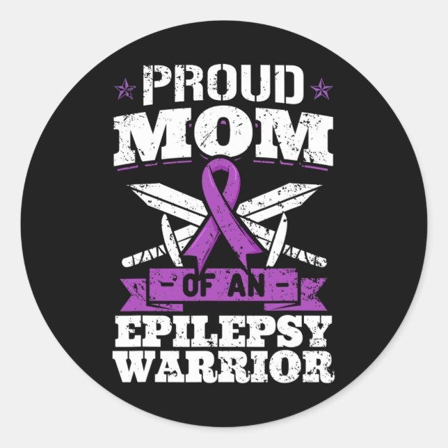 Epilepsy Warrior Mom Epileptic Seizure Disorder Ad Classic Round Sticker (Front)