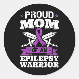 Epilepsy Warrior Mom Epileptic Seizure Disorder Ad Classic Round Sticker