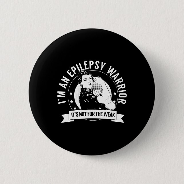 Epilepsy Warrior Nftw - Epilepsy Awareness  2 Inch Round Button (Front)