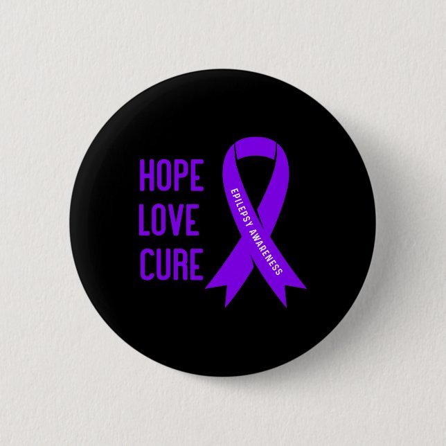 Epilepsy Warrior - Purple Epilepsy Awareness  2 Inch Round Button (Front)