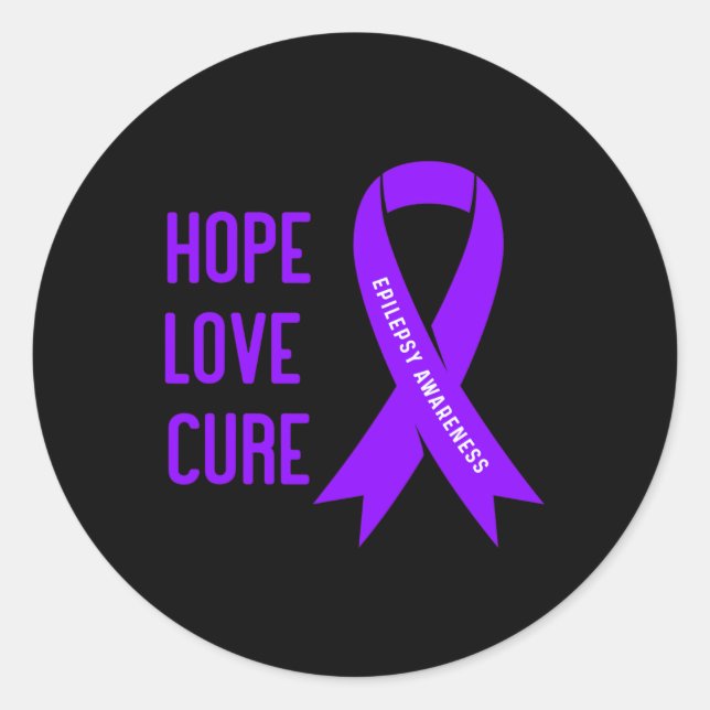Epilepsy Warrior - Purple Epilepsy Awareness  Classic Round Sticker (Front)