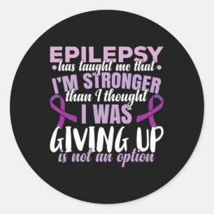 Epilepsy Warrior Purple Ribbon Epilepsy Awareness Classic Round Sticker