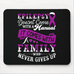 Epilepsy Warrior Purple Ribbon Epilepsy Awareness  Mouse Pad