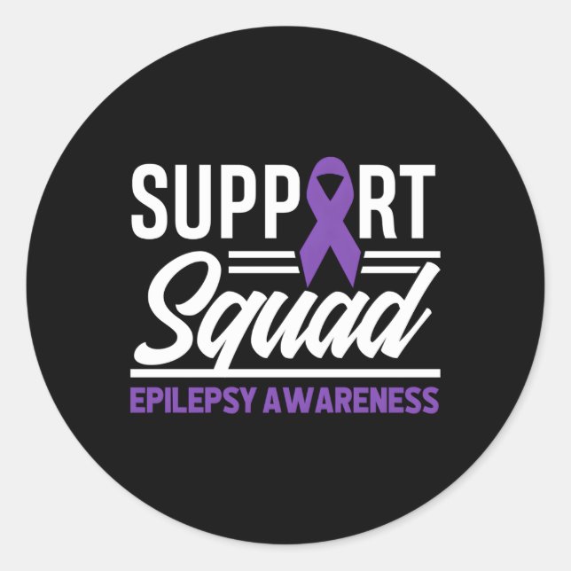 Epilepsy Warrior Support Squad Support Epilepsy Aw Classic Round Sticker (Front)